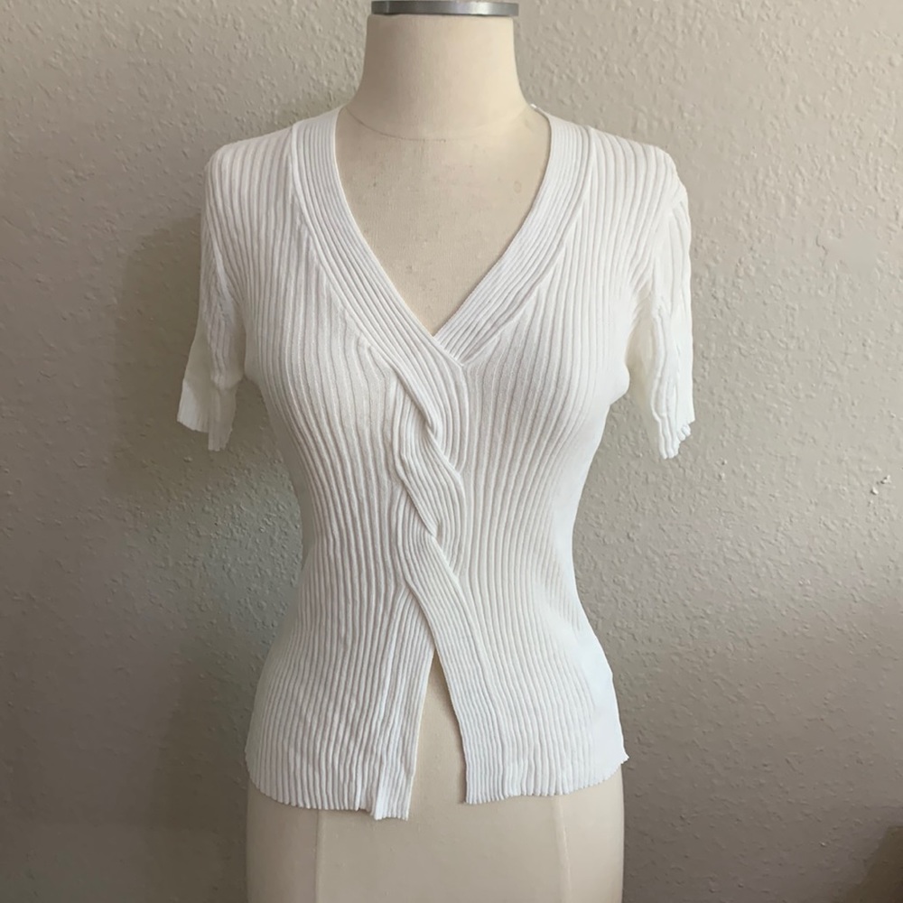 Cream light sweater blouse